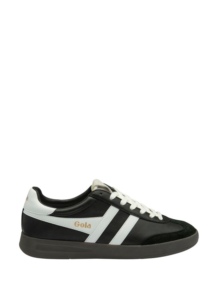 Gola Black Mens Cyclone Leather Lace-Up Trainers - Image 1 of 4