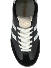 Gola Black Mens Cyclone Leather Lace-Up Trainers - Image 4 of 4