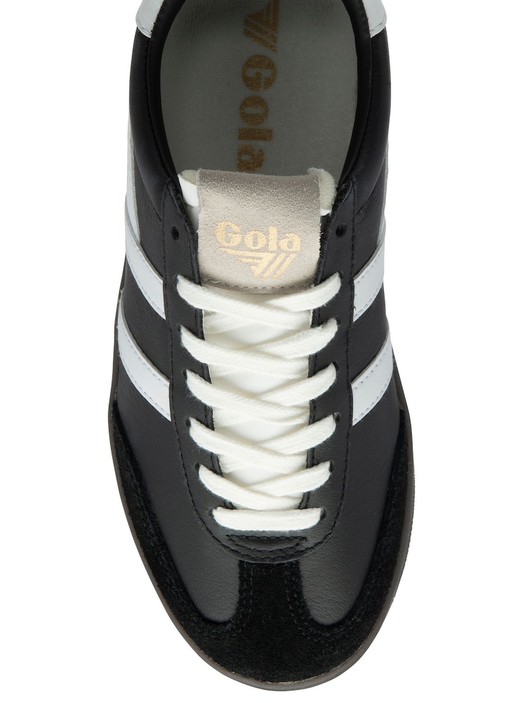 Gola Black Mens Cyclone Leather Lace-Up Trainers - Image 4 of 4