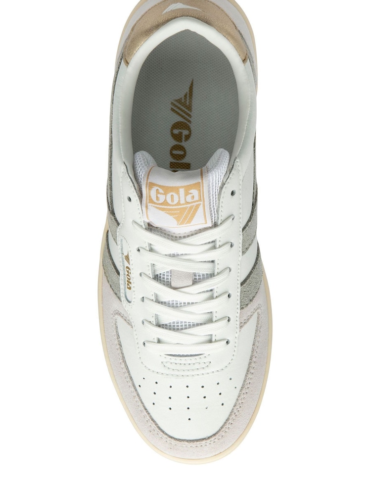 Gola off white Ladies Hawk Lace-Up Trainers - Image 4 of 4