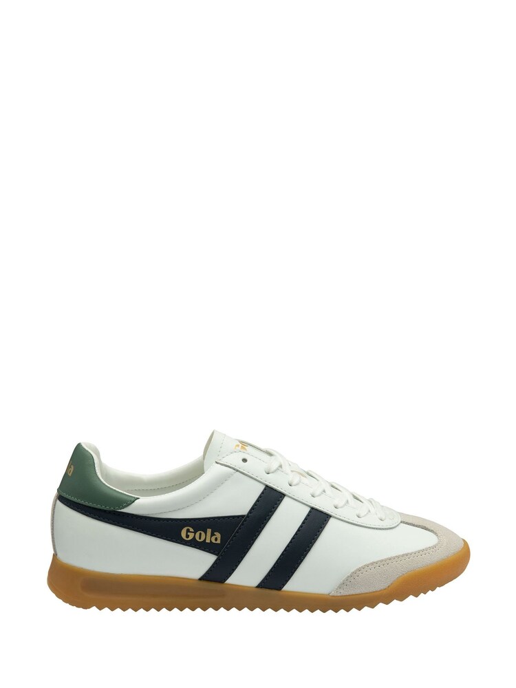 Gola White Mens Torpedo Leather Lace-Up Trainers - Image 1 of 4 Gola White Mens Torpedo Leather Lace-Up Trainers - Image 1 of 4
