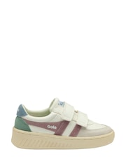 Gola White Kids Grandslam Trident Strap Recycled PU Trainers - Image 1 of 4