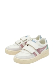 Gola White Kids Grandslam Trident Strap Recycled PU Trainers - Image 2 of 4
