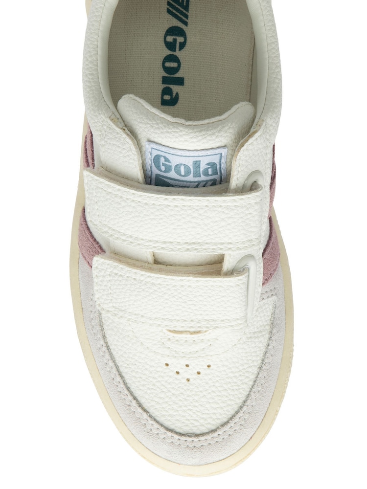 Gola White Kids Grandslam Trident Strap Recycled PU Trainers - Image 4 of 4