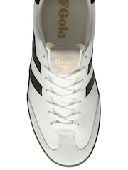 Gola Off White Mens Cyclone Leather Lace-Up Trainers - Image 3 of 4