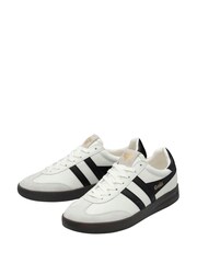 Gola Off White Mens Cyclone Leather Lace-Up Trainers - Image 4 of 4