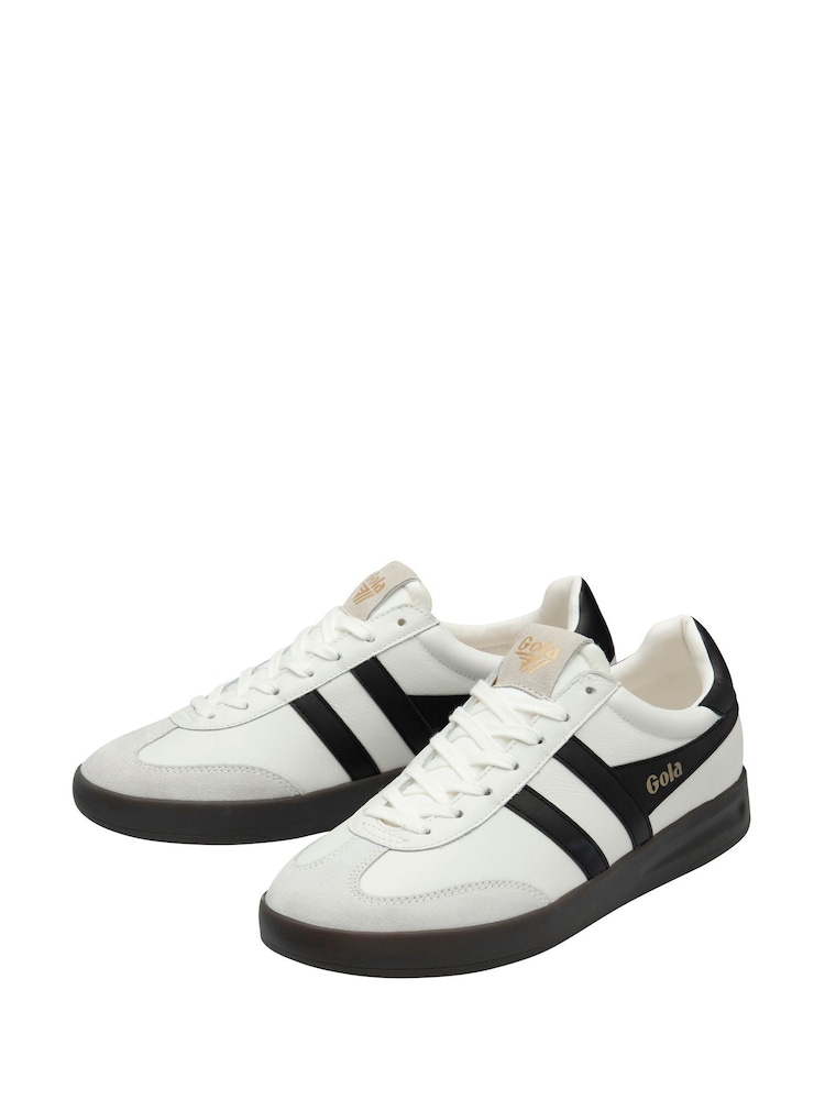 Gola Off White Mens Cyclone Leather Lace-Up Trainers - Image 4 of 4