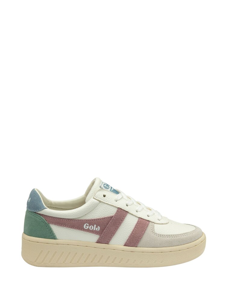 Gola salt white Ladies Grandslam Trident Lace-Up Trainers - Image 1 of 4