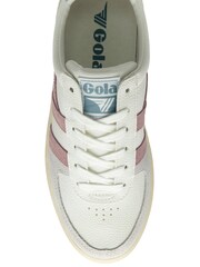 Gola salt white Ladies Grandslam Trident Lace-Up Trainers - Image 4 of 4
