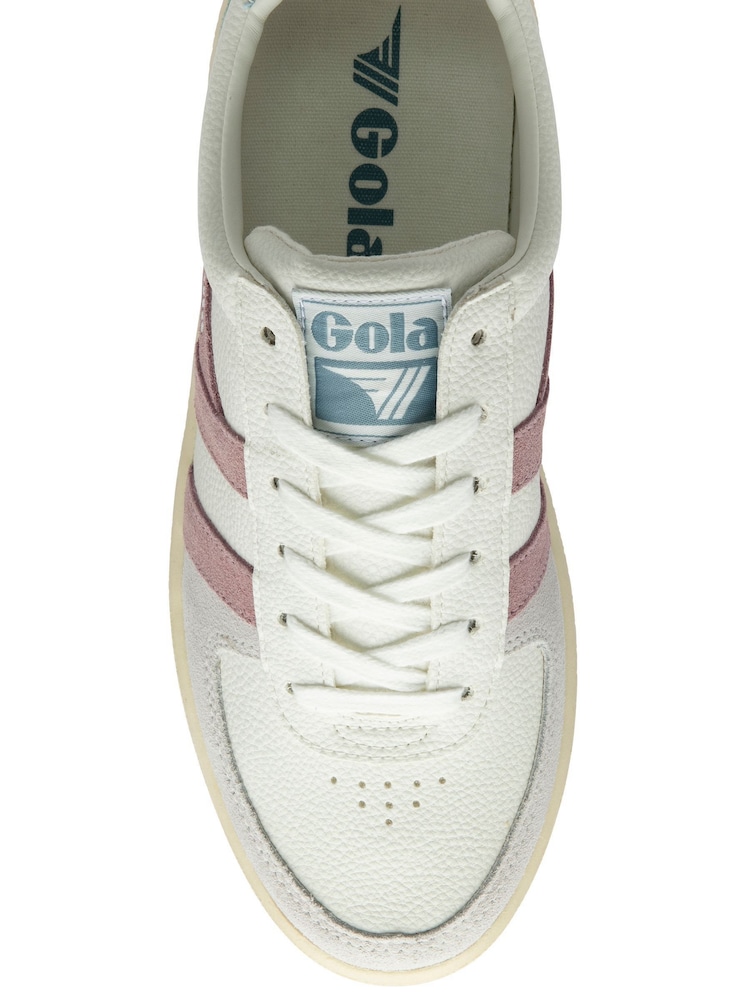 Gola salt white Ladies Grandslam Trident Lace-Up Trainers - Image 4 of 4
