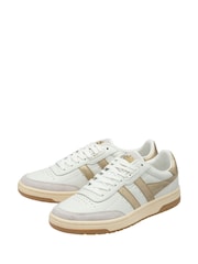 Gola White Ladies Falcon Mirror Leather Lace-Up Trainers - Image 2 of 4