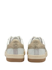 Gola White Ladies Falcon Mirror Leather Lace-Up Trainers - Image 3 of 4