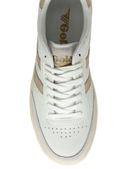 Gola White Ladies Falcon Mirror Leather Lace-Up Trainers - Image 4 of 4