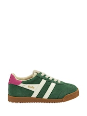 Gola Green Kids Elan Suede Lace-Up Trainers - Image 1 of 4