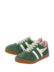 Gola Green Kids Elan Suede Lace-Up Trainers - Image 2 of 4