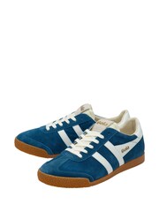Gola Blue Mens Elan Suede Lace-Up Trainers - Image 2 of 4