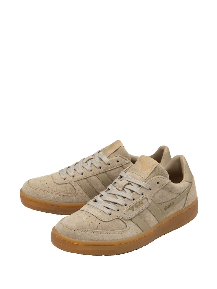 Gola Grey Ladies Hawk Suede 86 Lace-Up Trainers - Image 2 of 4