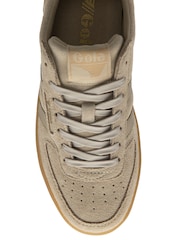 Gola Grey Ladies Hawk Suede 86 Lace-Up Trainers - Image 4 of 4