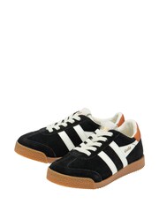 Gola Black Kids Elan Suede Lace-Up Trainers - Image 2 of 4