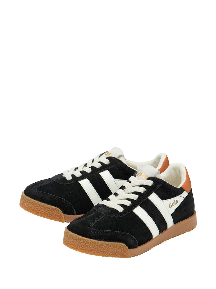 Gola Black Kids Elan Suede Lace-Up Trainers - Image 2 of 4