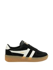 Gola Black Ladies Grandslam Suede Leather Trainers - Image 1 of 4