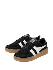 Gola Black Ladies Grandslam Suede Leather Trainers - Image 2 of 4