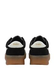 Gola Black Ladies Grandslam Suede Leather Trainers - Image 3 of 4