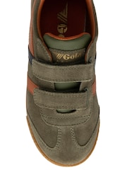 Vert - Baskets Gola Harrier en daim à bandes Velcro - Image 4 de 4