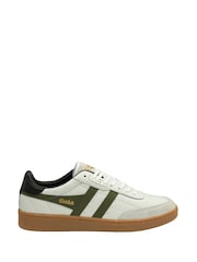 Gola snow white Mens Contact Leather Lace-Up Trainers - Image 1 of 4