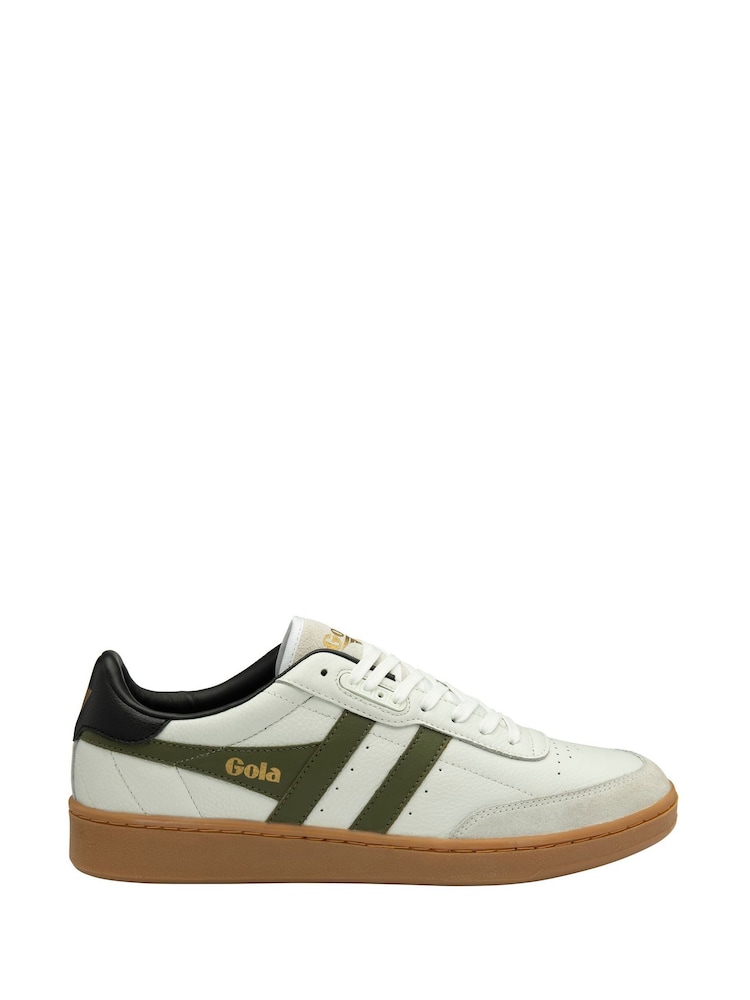 Gola snow white Mens Contact Leather Lace-Up Trainers - Image 1 of 4