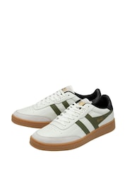 Gola snow white Mens Contact Leather Lace-Up Trainers - Image 2 of 4