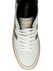 Gola snow white Mens Contact Leather Lace-Up Trainers - Image 4 of 4
