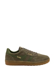 Gola Green Mens Hawk Suede 86 Lace-Up Trainers - Image 1 of 4