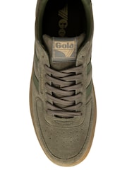 Gola Green Mens Hawk Suede 86 Lace-Up Trainers - Image 4 of 4