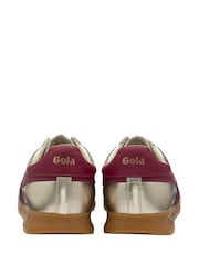 Gola Gold Ladies Torpedo Glimmer Leather Lace-Up Trainers - Image 3 of 4