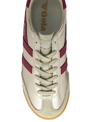 Gola Gold Ladies Torpedo Glimmer Leather Lace-Up Trainers - Image 4 of 4