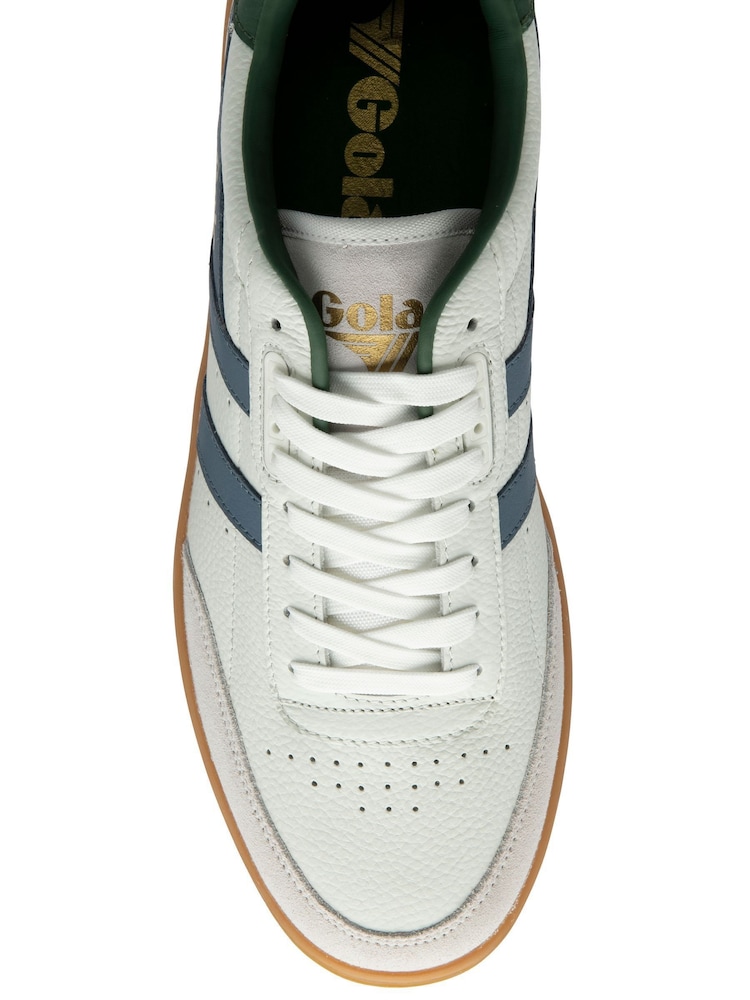 Gola off white Mens Contact Leather Lace-Up Trainers - Image 4 of 4