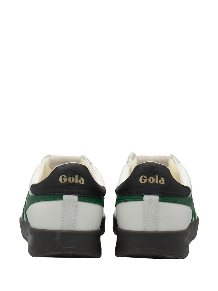 Gola White Mens Cyclone Leather Lace-Up Trainers - Image 2 of 4