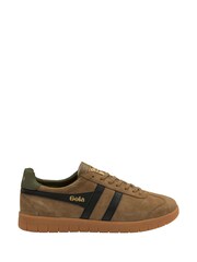 Gola Brown Mens Hurricane Suede Lace-Up Trainers - Image 1 of 4