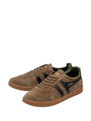 Gola Brown Mens Hurricane Suede Lace-Up Trainers - Image 2 of 4