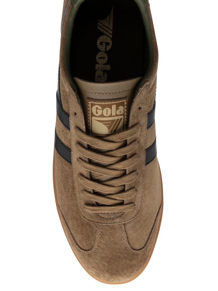 Gola Brown Mens Hurricane Suede Lace-Up Trainers - Image 4 of 4