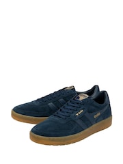 Gola Blue Mens Hawk Suede 86 Lace-Up Trainers - Image 2 of 4