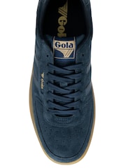 Gola Blue Mens Hawk Suede 86 Lace-Up Trainers - Image 4 of 4