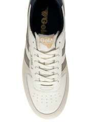 Gola White Mens Hawk Leather Lace Up Trainers - Image 2 of 4