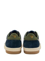 Gola Blue Mens Hawk Leather Lace Up Trainers - Image 2 of 4