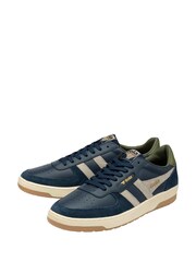 Gola Blue Mens Hawk Leather Lace Up Trainers - Image 4 of 4