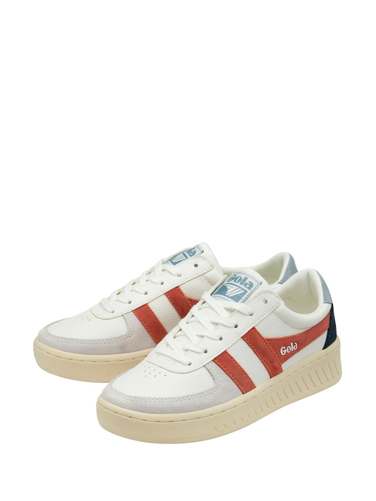 Gola snow white Ladies Grandslam Trident Lace-Up Trainers - Image 2 of 4 Gola snow white Ladies Grandslam Trident Lace-Up Trainers - Image 2 of 4