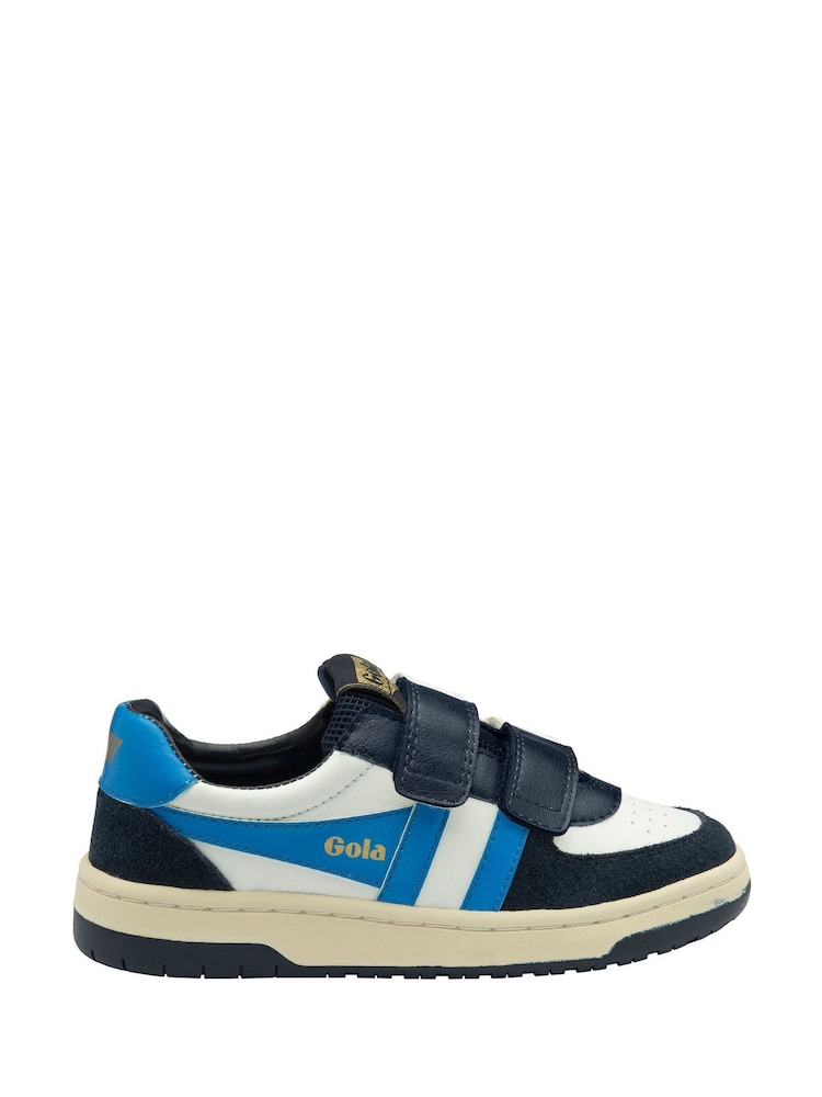 Gola White Kids Hawk Strap Recycled PU Trainers - Image 1 of 4