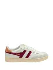 Gola White Ladies Falcon Leather Lace-Up Trainers - Image 1 of 1