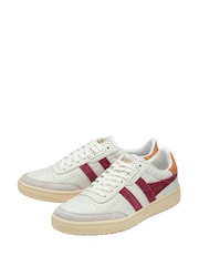 Gola White Ladies Falcon Leather Lace-Up Trainers - Image 2 of 4